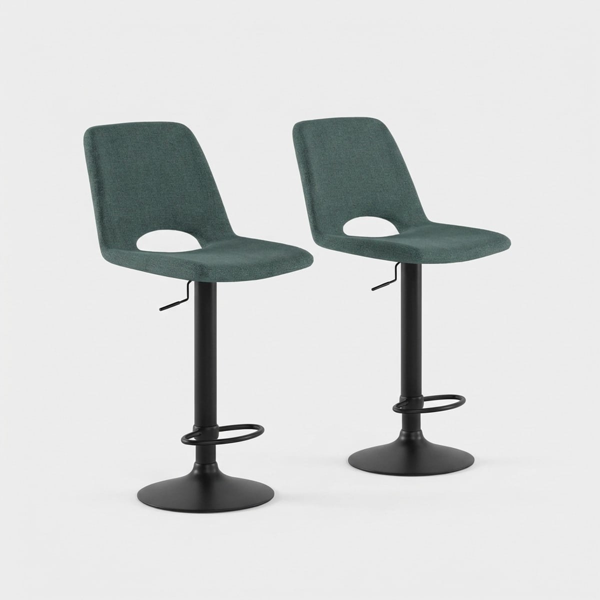 Set de 2 taburetes de cocina regulables en tela fácil de limpiar nest