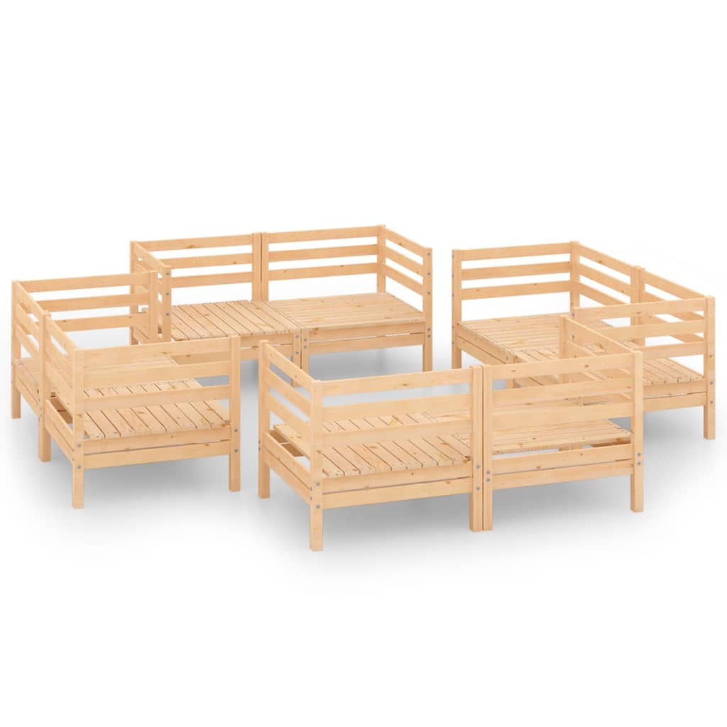 Salon de jardin 8 pcs Bois de pin massif 43 - 2