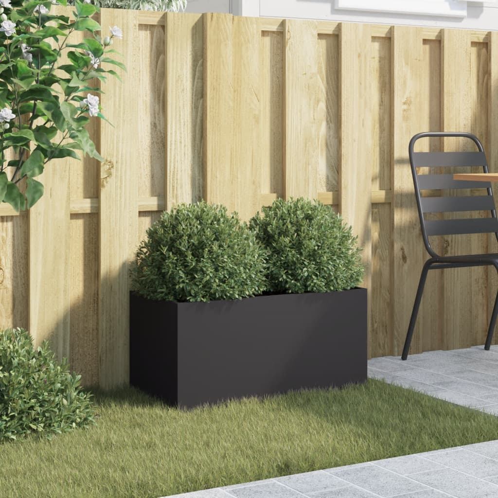 vidaXL Jardinière noir 62x30x29 cm acier - 3