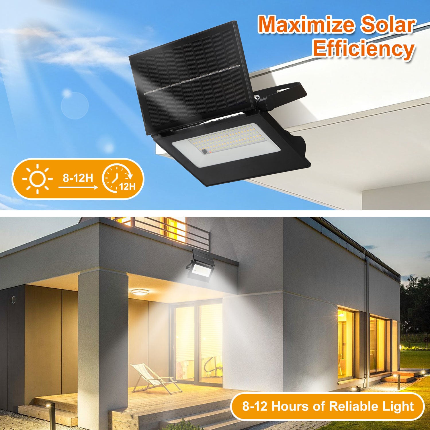2X Lâmpada solar exterior LED com sensor de movimento Lâmpada de jardim Spot solar Lâmpada de parede - 6