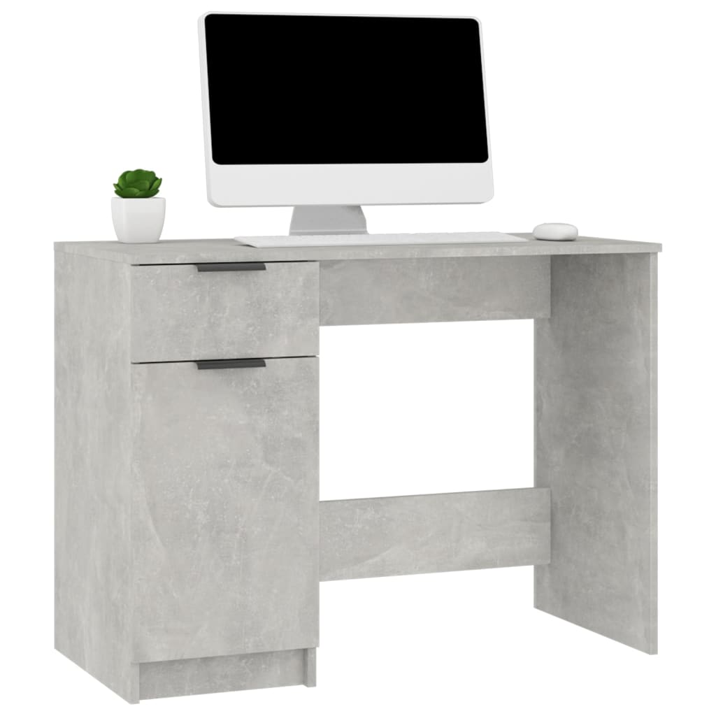 Maison Exclusive - Bureau Gris béton 100x50x75 cm Bois d'ingénierie - 4