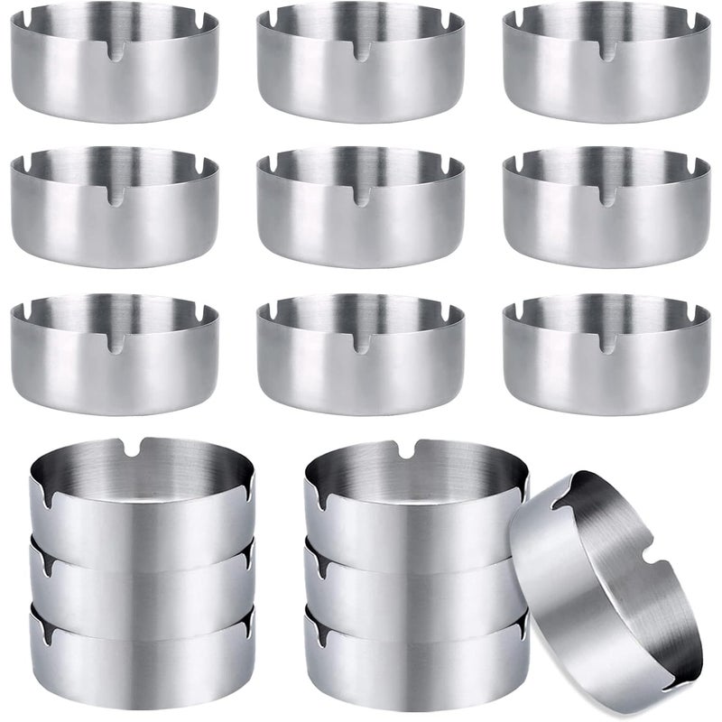 16 szt. popielniczek ze stali nierdzewnej do użytku wewnątrz pomieszczeń – 8 cm – do biura, baru, restauracji, hotelu, kawiarni, KTV