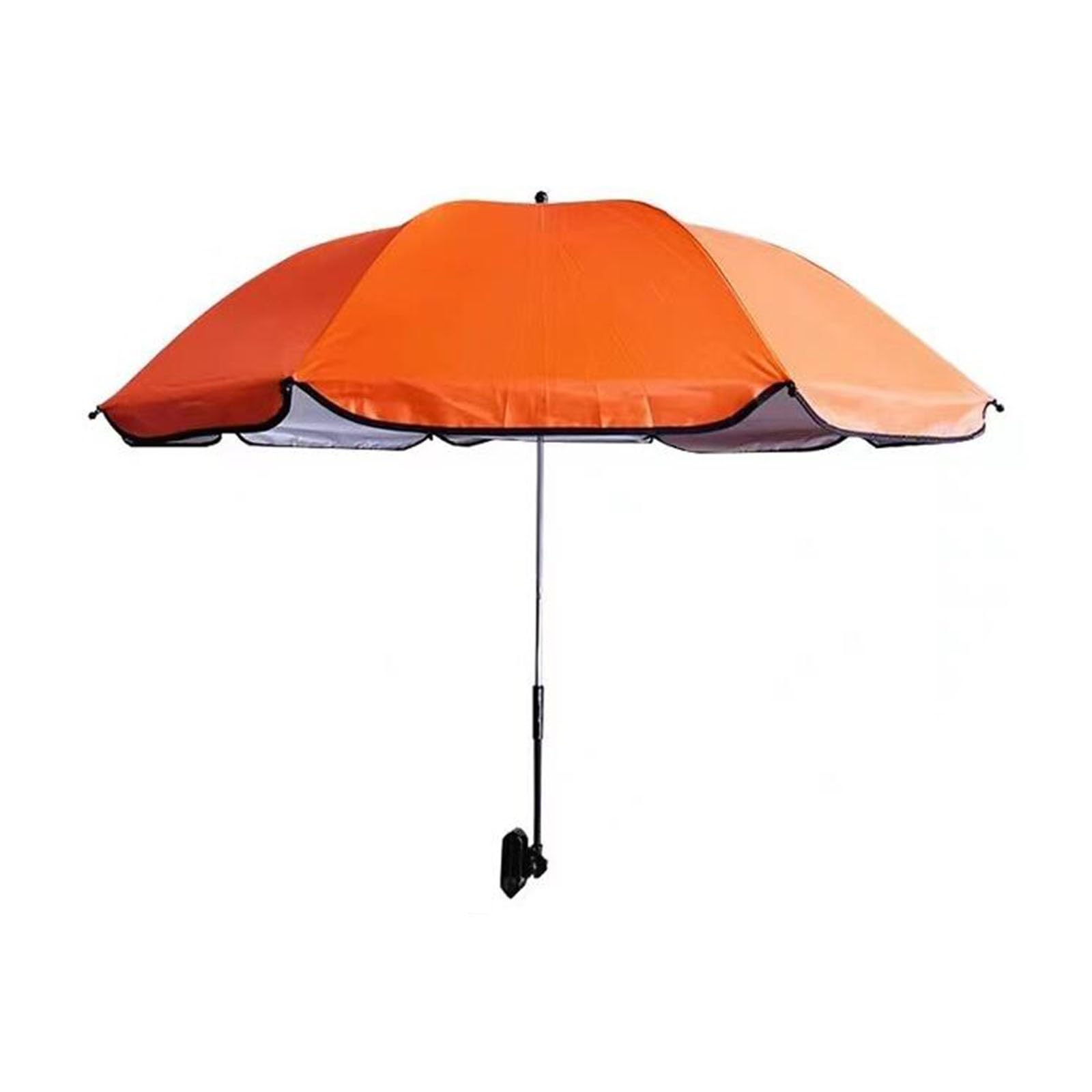 Parasol plażowy z uniwersalnym klipsem, regulowany parasol 360°, parasol z klipsem do patio, wózków inwalidzkich, wózków golfowych – pomarańczowy