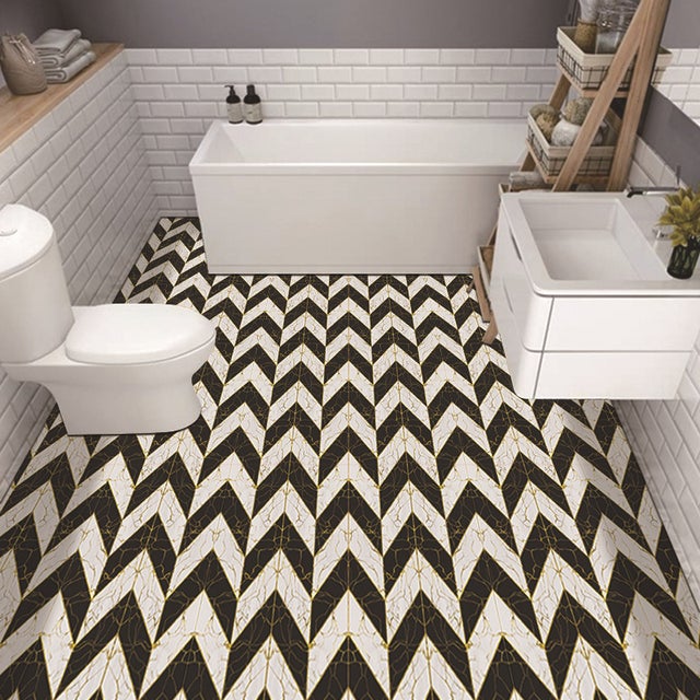 Lot de 4 feuilles autocollantes effet marbre, 30cm x 30cm, carrelage mural imperméable pour cuisine, salle de bain, salon, chambre