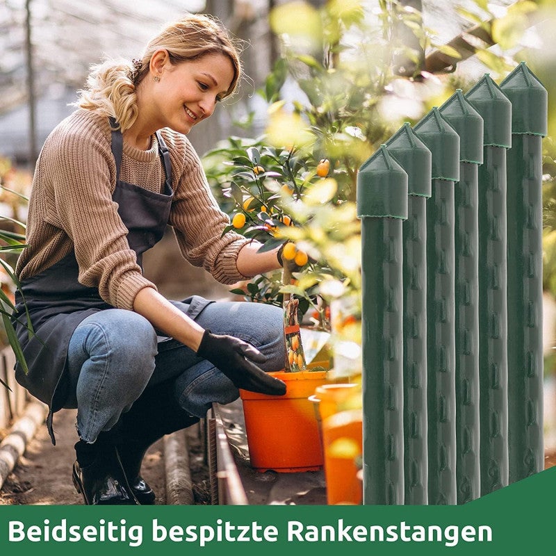 Pack 25 Tutor de Acero Plastificado 180cm Ø16 mm | Varillas para Plantas y Arboles | Tutores para Tomates y Plantas trepadoras - 6