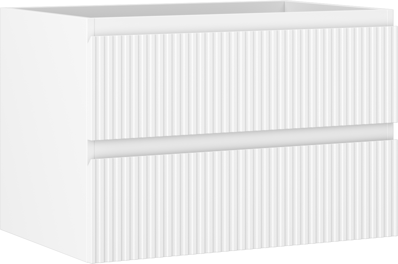 Mexen Rivel szafka łazienkowa podumywalkowa 70 cm, 2 szuflady, ryflowana , biała mat - 91A20-07047-2-BFF01