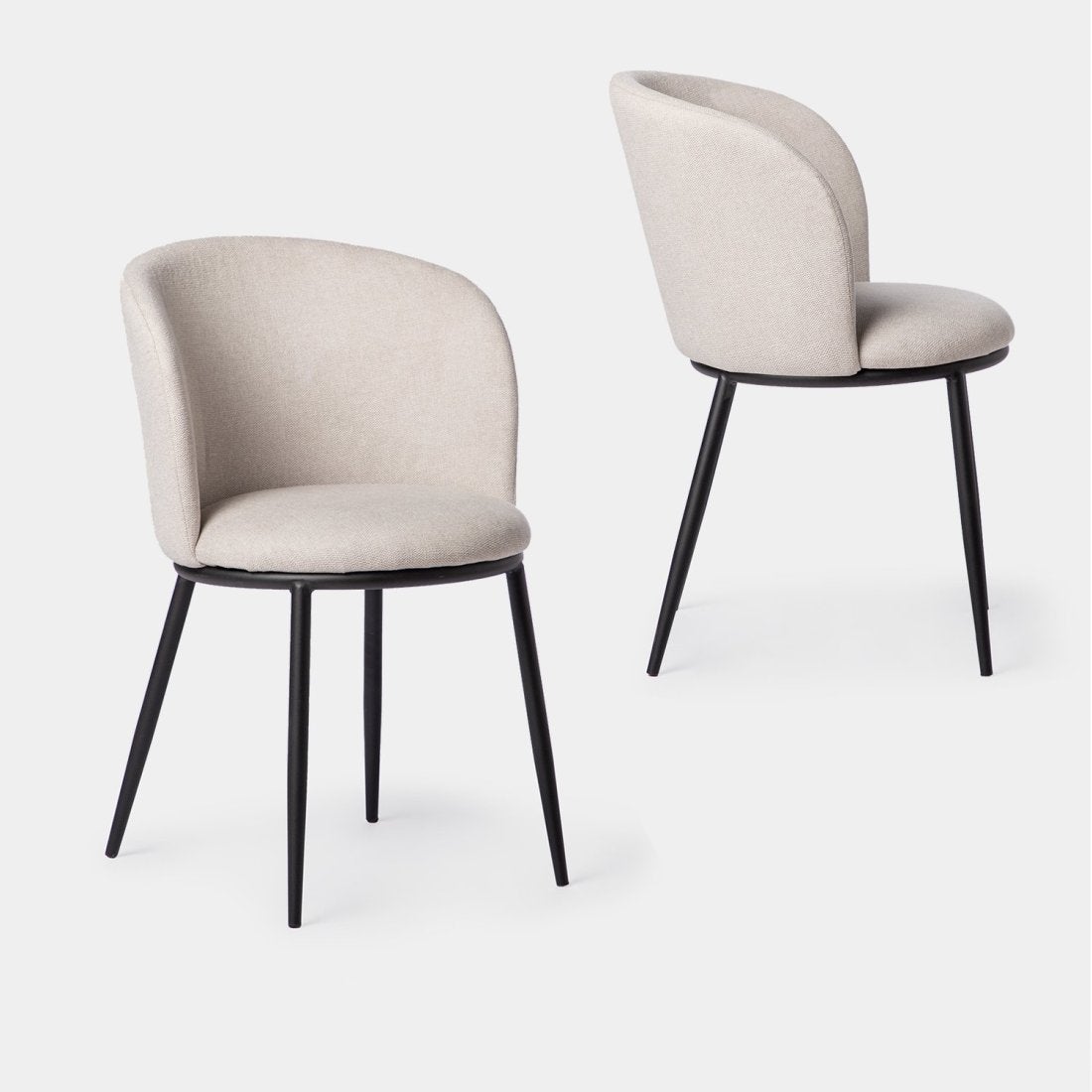 Lot de 6 chaises de salle à manger, chaise de cuisine, pieds de chaise en métal, noir | Leroy Merlin
