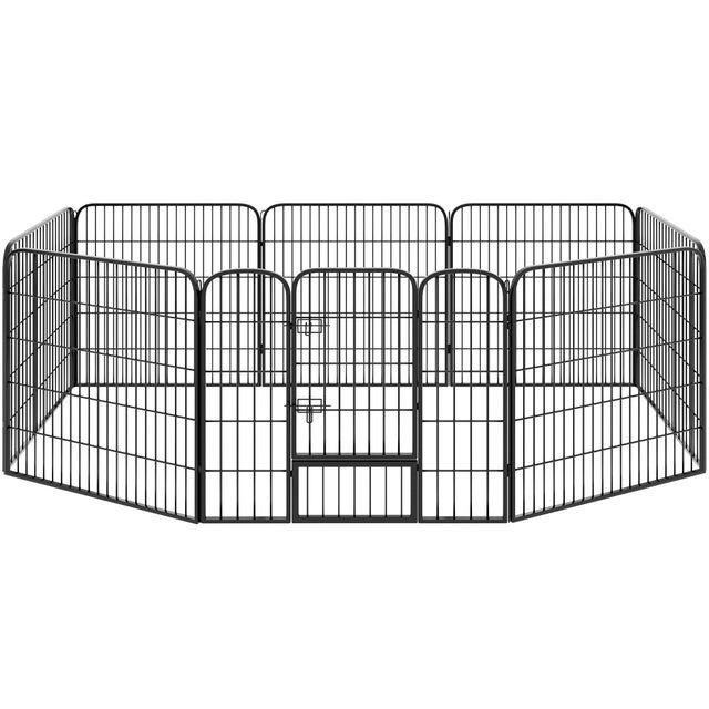 Enclos en acier modulable en 8 parties pour chiens 80 cm TECTAKE