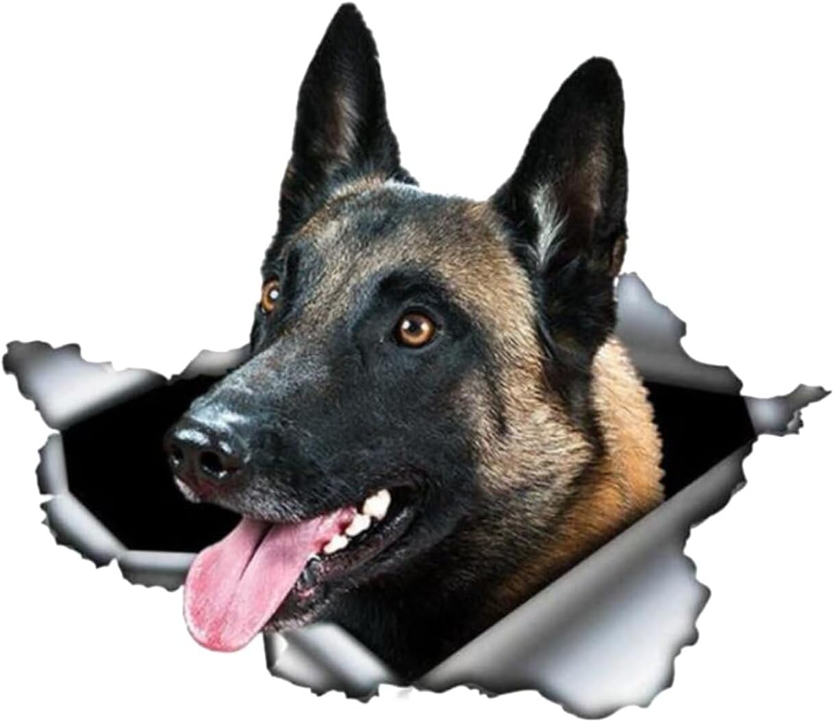 Naklejka na samochód z owczarka belgijskiego malinois, odblaskowe naklejki samochodowe, 25 cm metalowa naklejka 3D do odrywania, wodoodporna naklejka