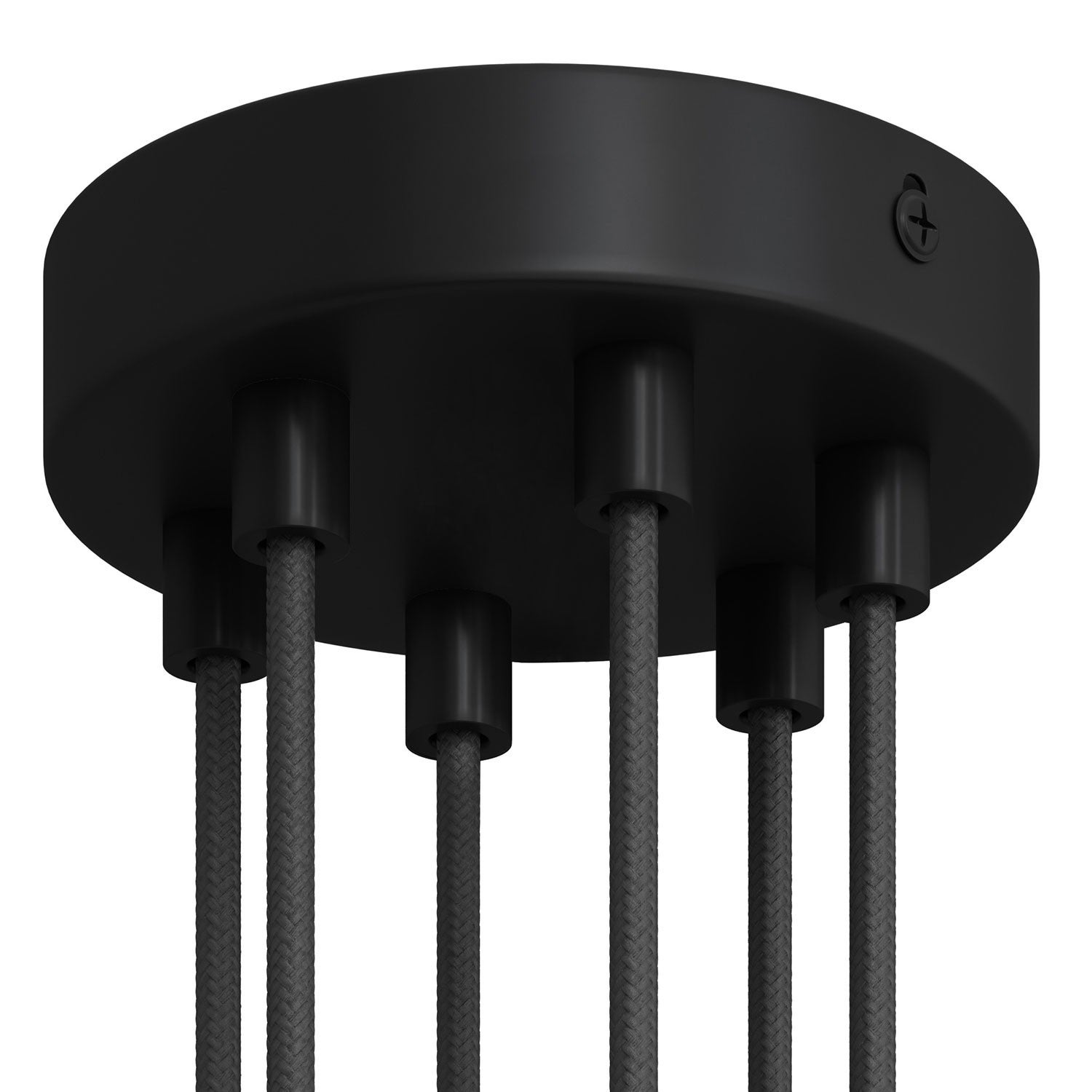Kit 3 Rosaces De Plafond Métalliques Cylindriques Noires - Diamètre 120 Mm, Profondeur 25 Mm - Pour Suspension DIY