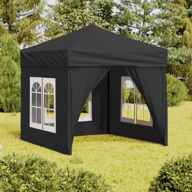 Tenda reception pieghevole con pareti Antracite 2x2 m