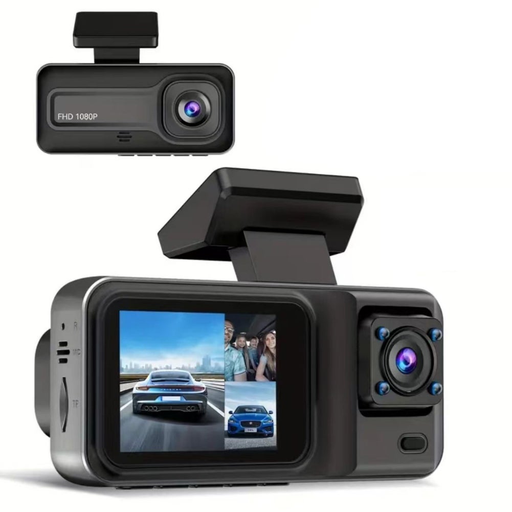 Acquista Nuovo doppio registratore di guida, telecamera per cruscotto DVR per auto Full HD 1080P con funzione di visione notturna in Italia a partire da 25