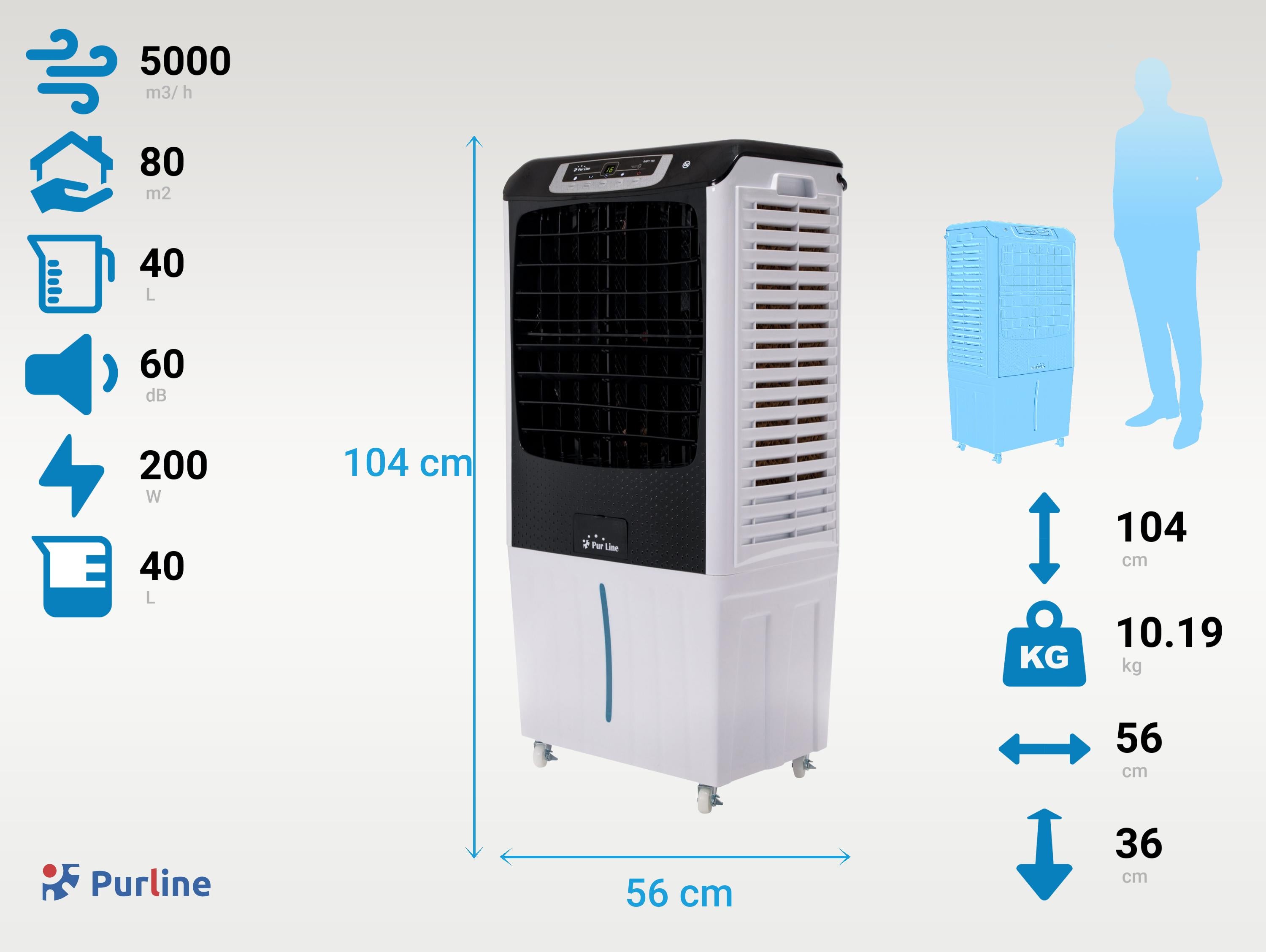 Rafraichisseur d'air par évaporation électronique à débit élevé - 4