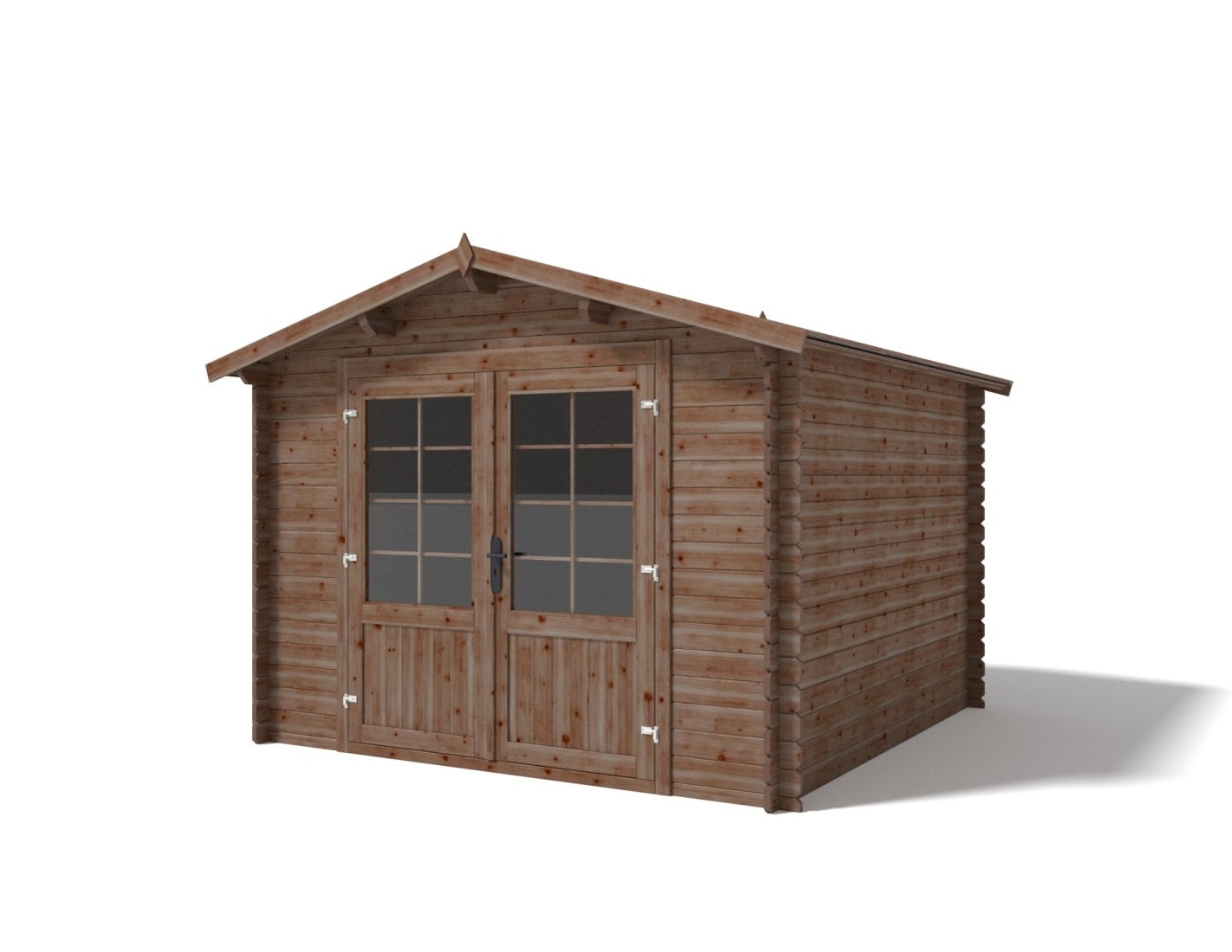 Abri de jardin en bois - 9m2 - 3x3m - Traité - Ep. 28mm - Couleur: marron - DOM427 - ALTANKA - 2