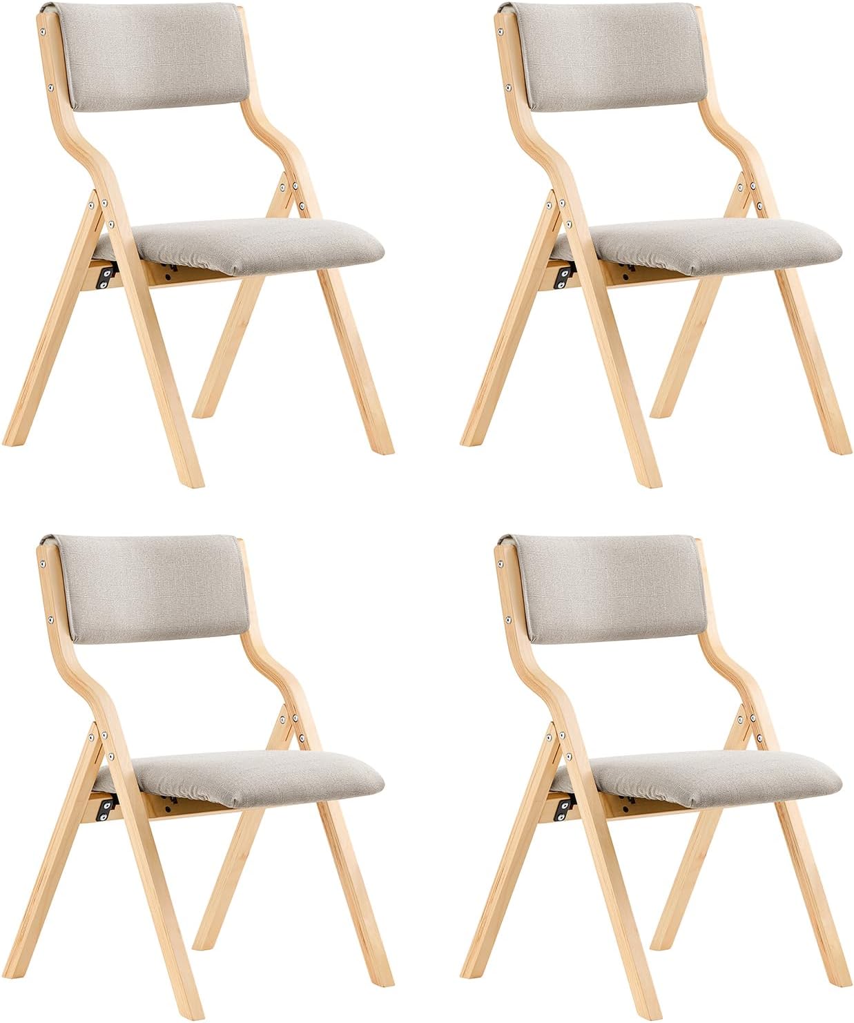 Lot De 4 Chaises Pliantes Rembourrées - Intérieur & Extérieur - Métal & Plastique Ajouré - Gain De Place