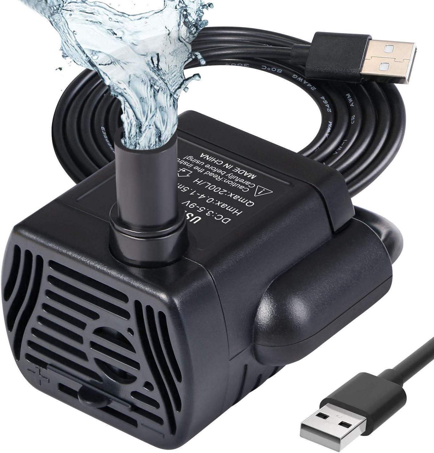 Ultra cicha, regulowana pompa akwariowa 200 l/h 3 W, mikro pompa zanurzeniowa USB, pompa do oczka wodnego, fontanna, akwarium