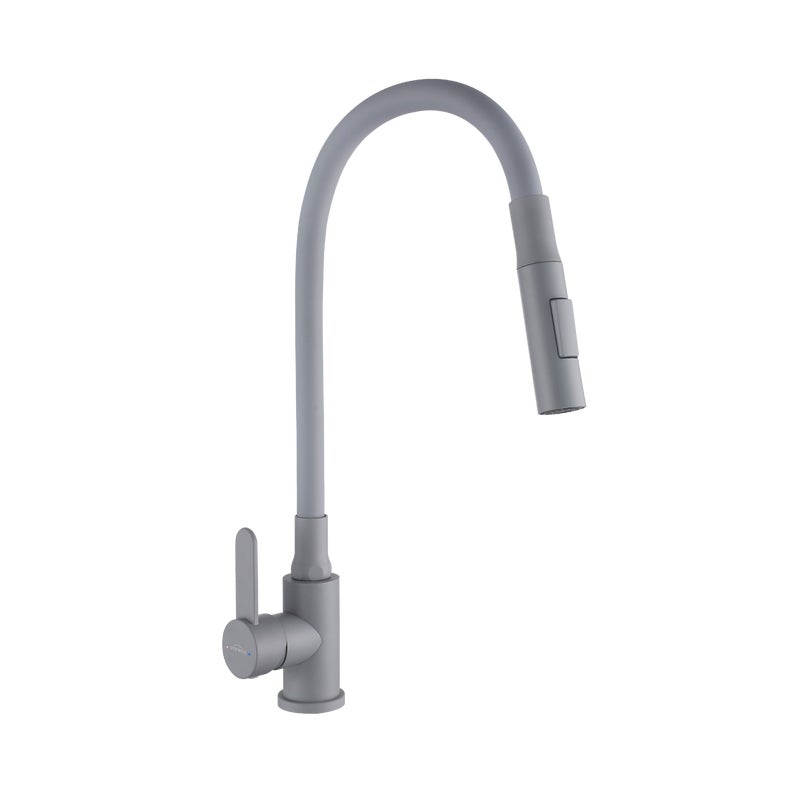 Bateria kuchenna Invena Roko z elastyczną 2f wylewką, szara