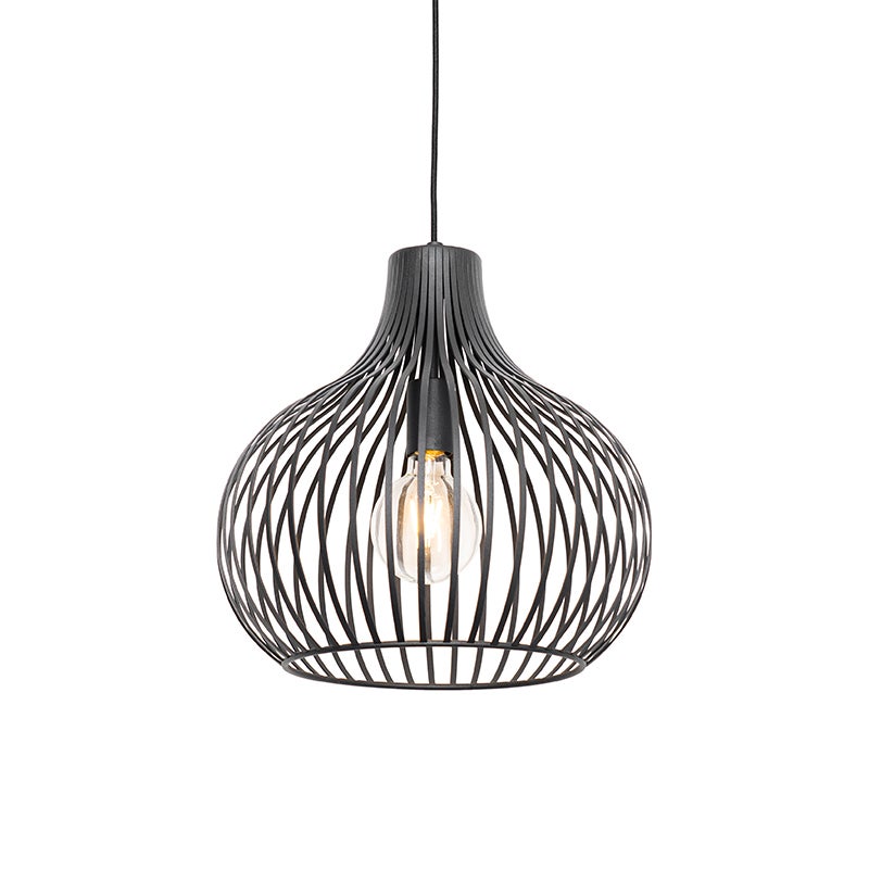 Nowoczesna lampa wisząca czarna 38 cm - Saffira
