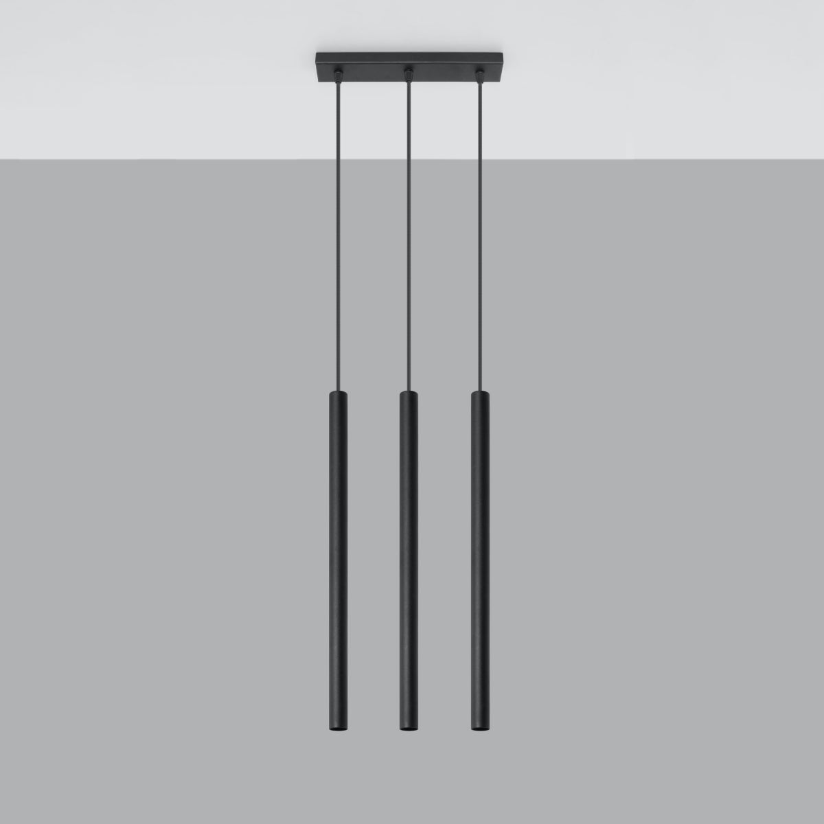 Lampa wisząca BRILL 3 czarna LED 4000K - 30x5x90cm Sollux