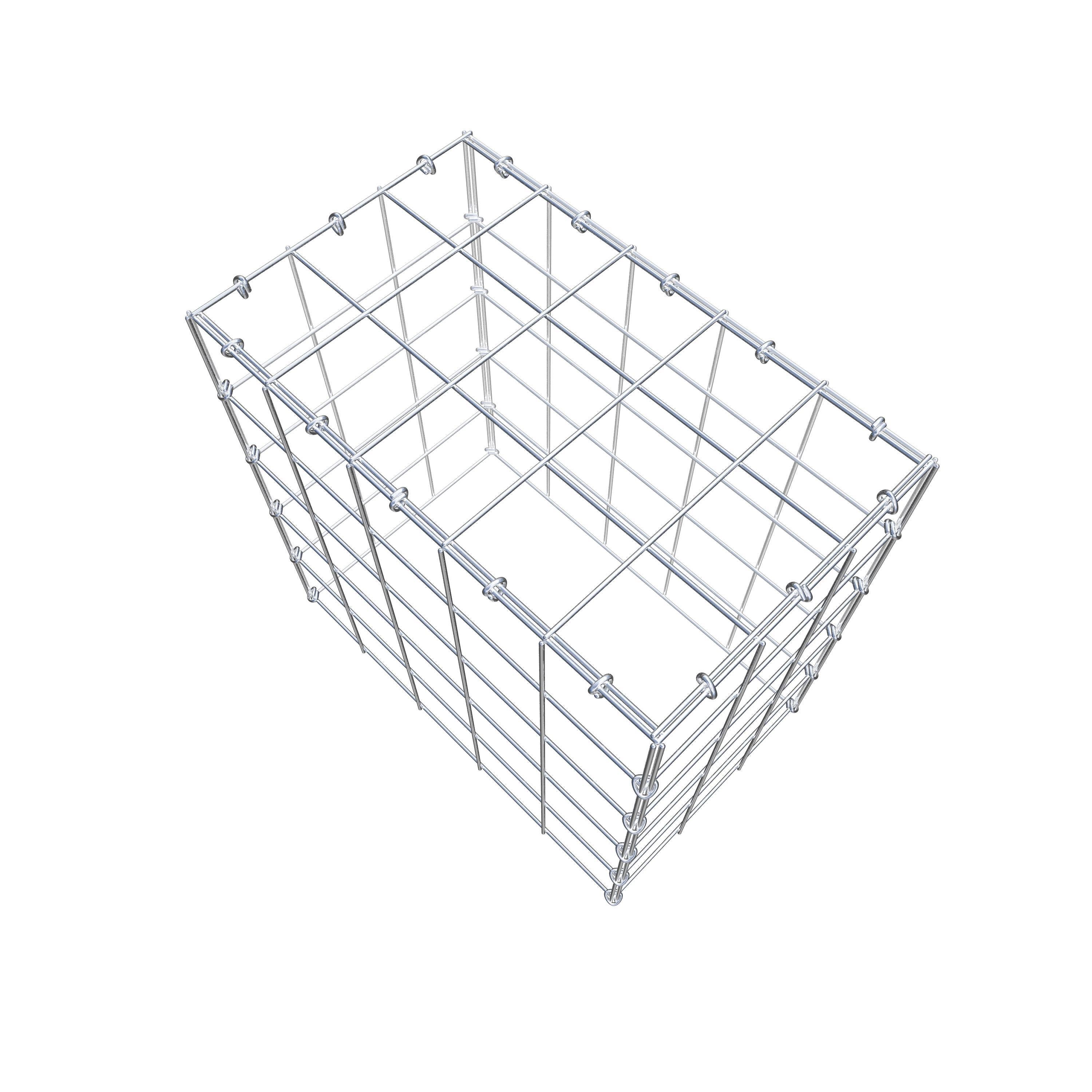 Gavión para apilar en acero galvanizado 50x50x30cm (LxAxP), malla 10 x 10cm, Anillo en C, sin rejilla inferior - 6