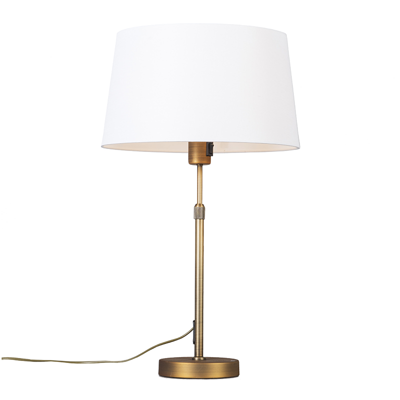 Qazqa nowoczesny lampa stołowa z kloszem - Parte - brąz, okrągły, max. 60w, e27, 70cm, IP20 oświetlenie wewnętrzne