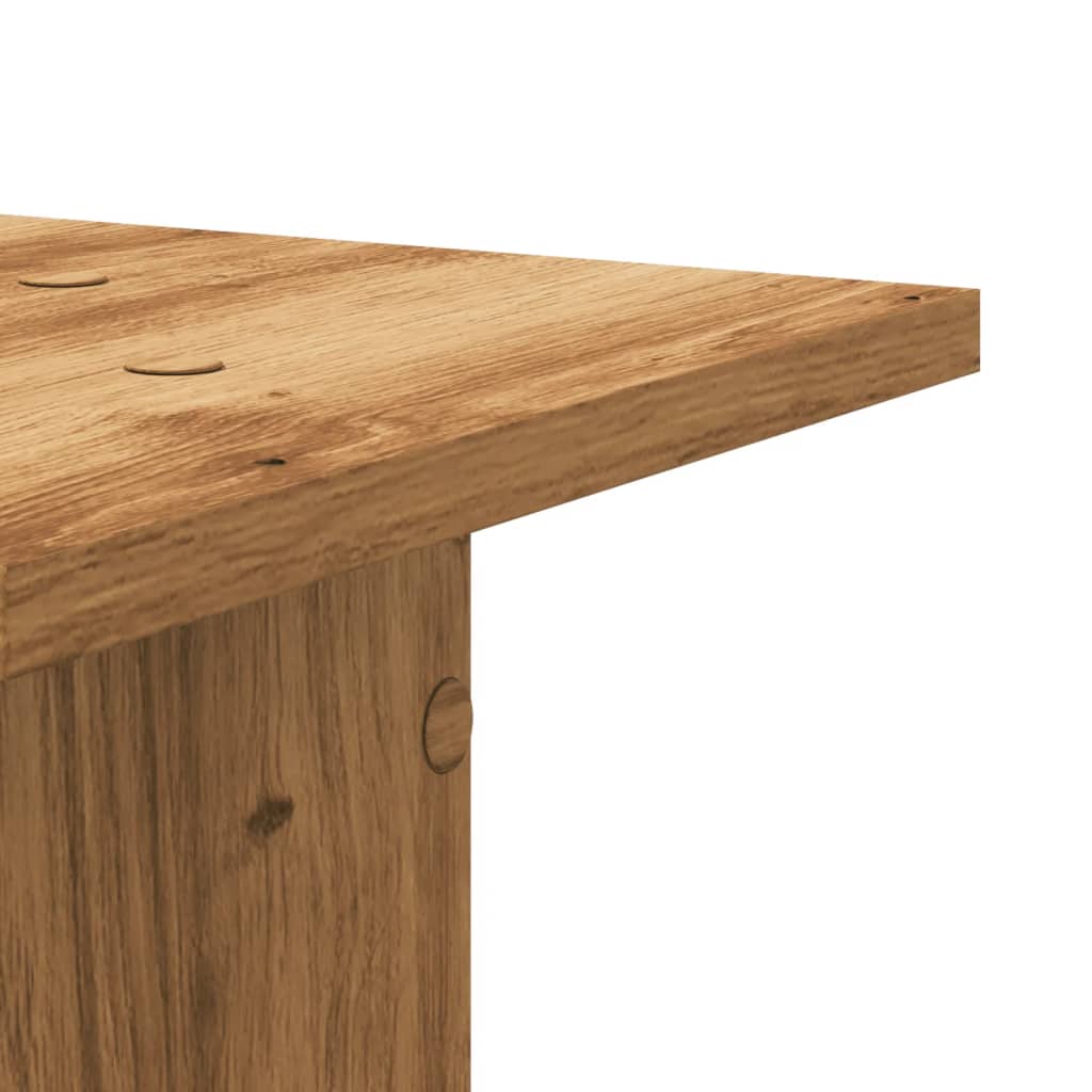 Lot de 2 supports pour plantes chêne artisanal en panneau de bois - 8