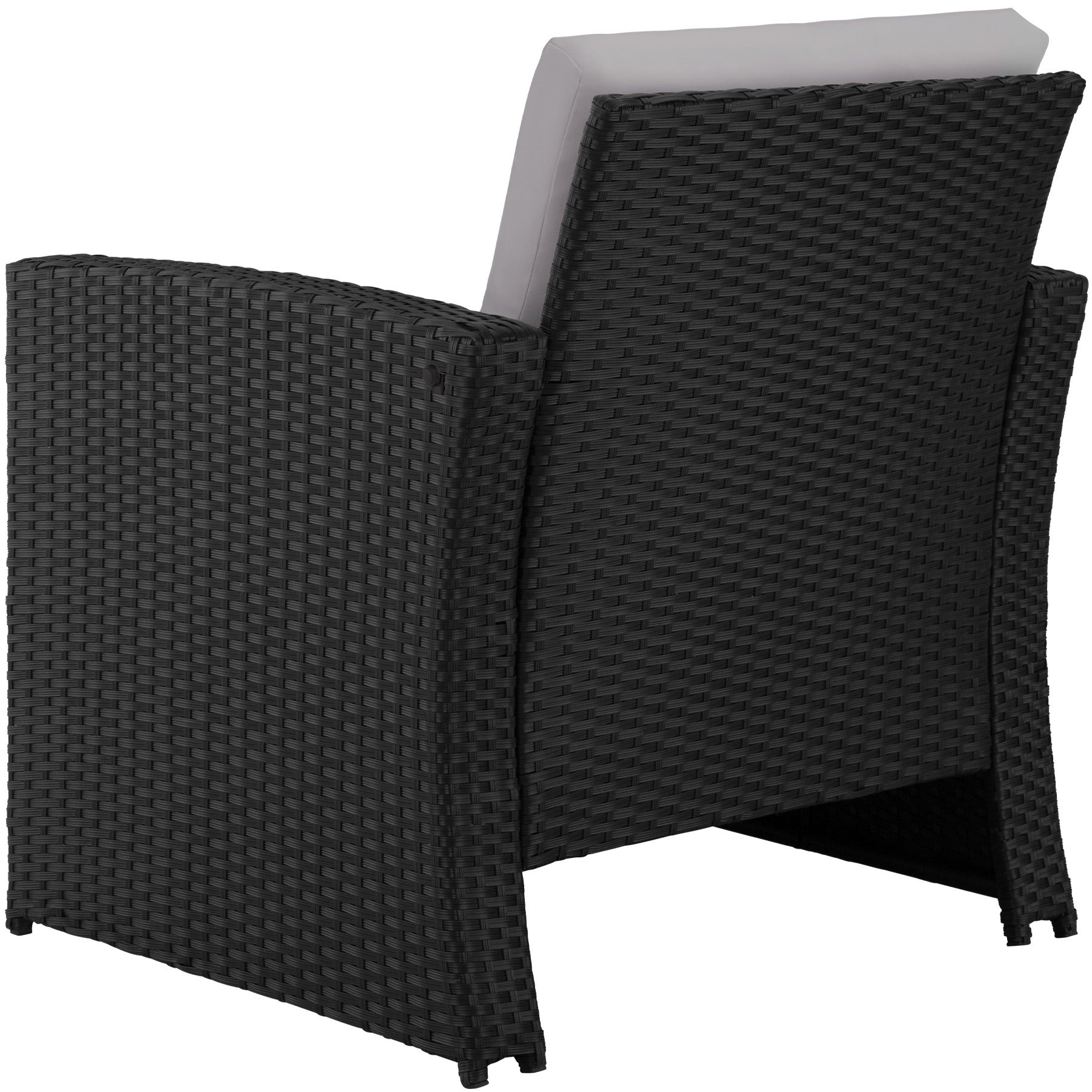 Salon bas de jardin en polyéthylène et structure en acier 4 places design courbé et plateau amovible en verre TECTAKE - 6