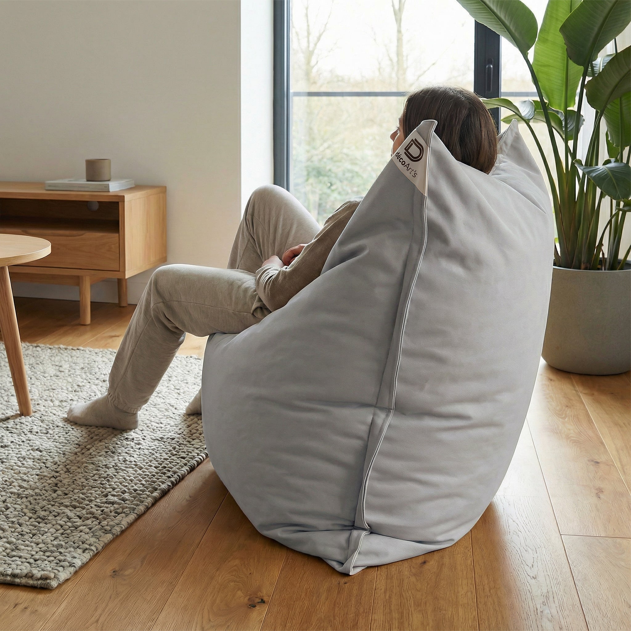 Housse pour Pouf Géant XXL 180x140cm Intérieur et Extérieur - Gris galet - 4