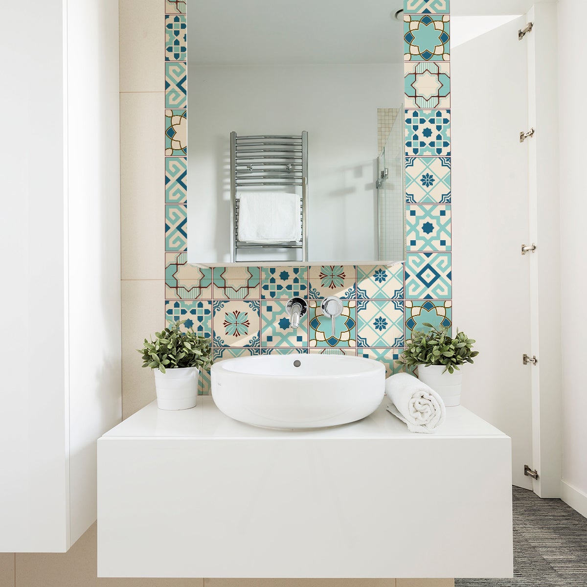 9 adesivi piastrelle di cemento azulejos leria - Sticker adesivo - adesivi murali - 9stickers15x15cm - 5