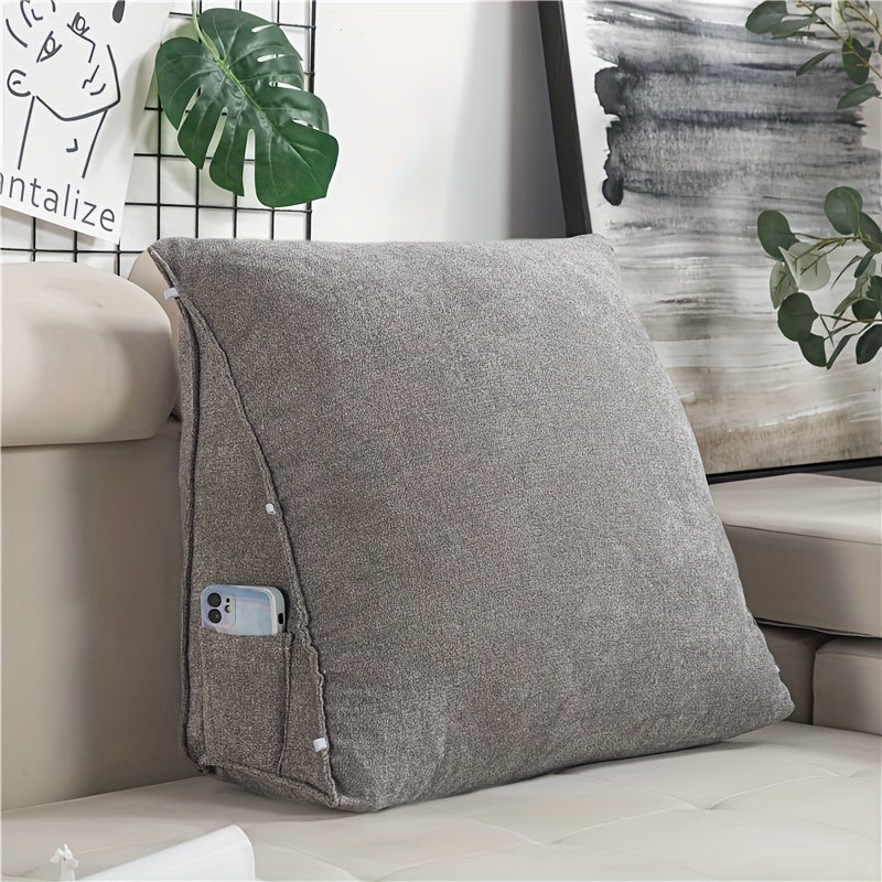 Coussin de dossier triangulaire grand format, coussin de chevet pour canapé-lit, coussin de soutien de la taille, fournitures de chambre, beige - 3