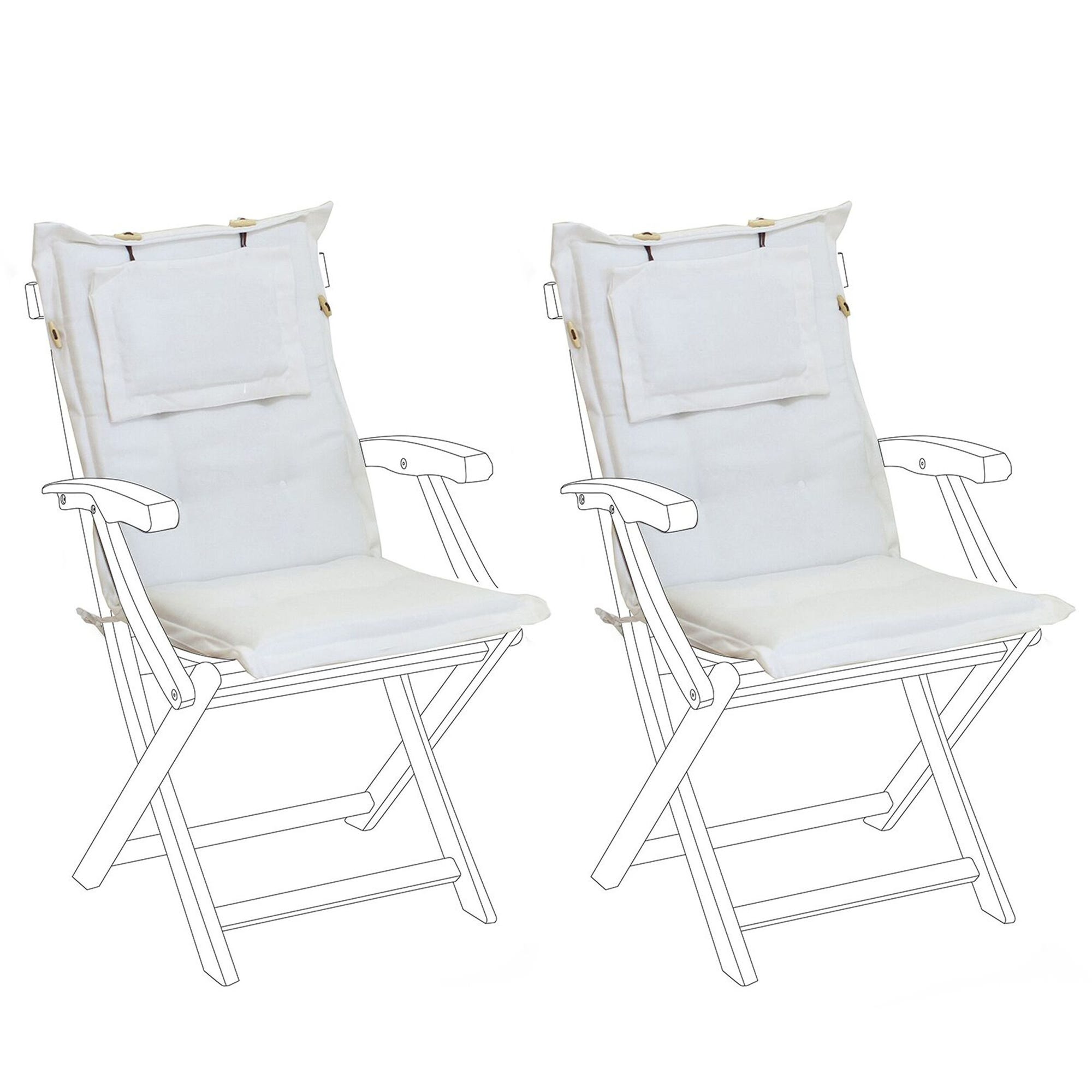 Set Di 2 Cuscini Per Sedie Tinta Unita MAUI 40 X 54 Cm Bianco Sporco Set di 2 cuscini per sedie tinta unita maui 40 x 54 cm bianco sporco