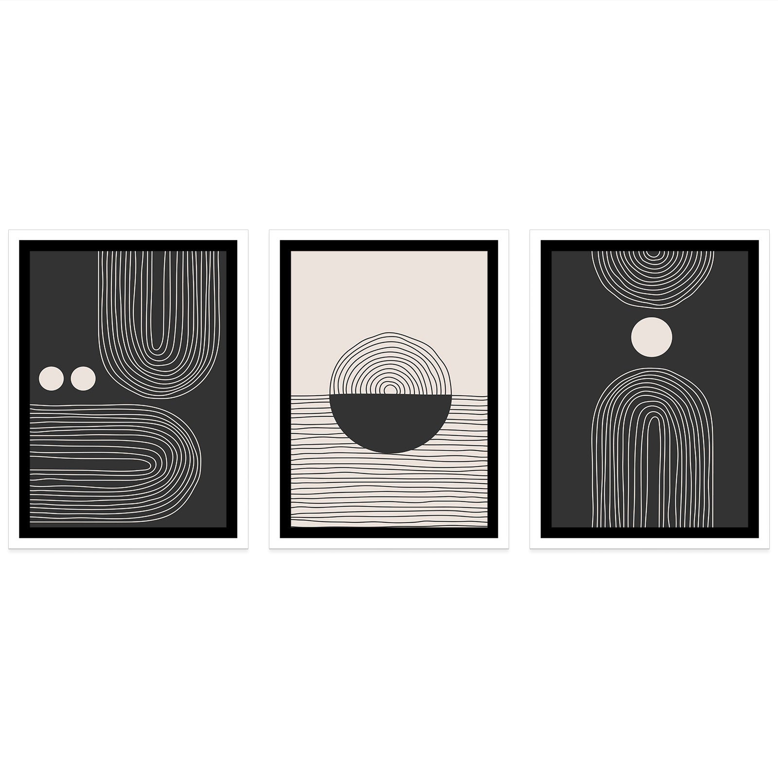 Lot de 3 Affiches / Posters Triptyque - Boho 3617689988603 - Bordure blanche - 3 Affiches - 21x29,7 cm (Cadres non fournis) - 4