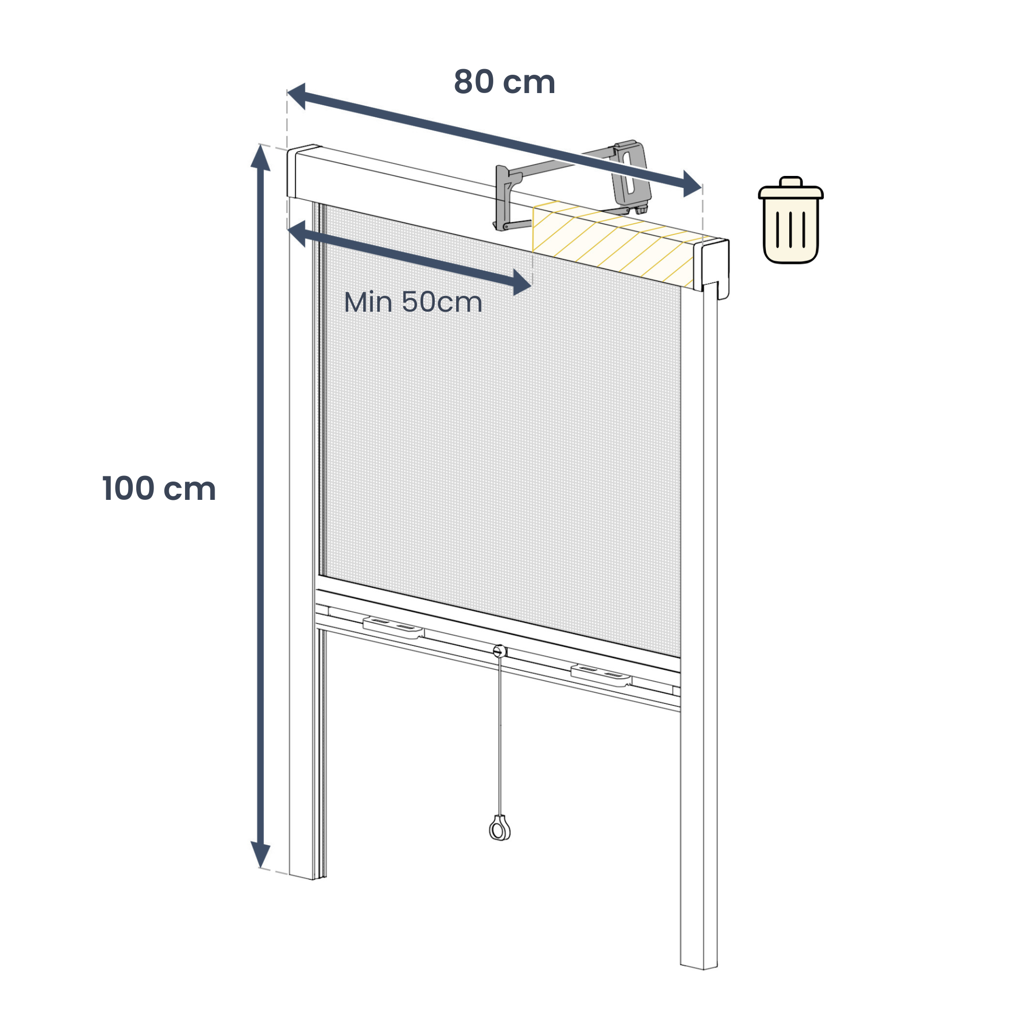 Moustiquaire 100x80 cm à enroulement vertical pour fenêtre alu blanc – Luxe AVOSDIM - 7