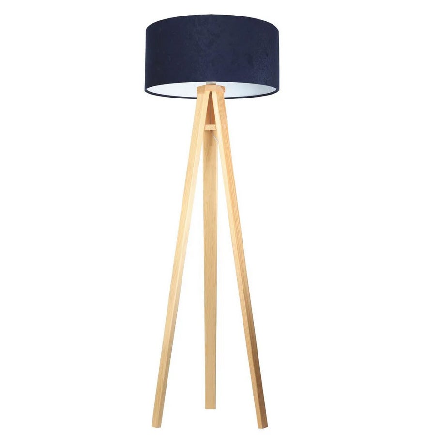 Lampa stojąca HOME 50 granatowa/biała/sosna