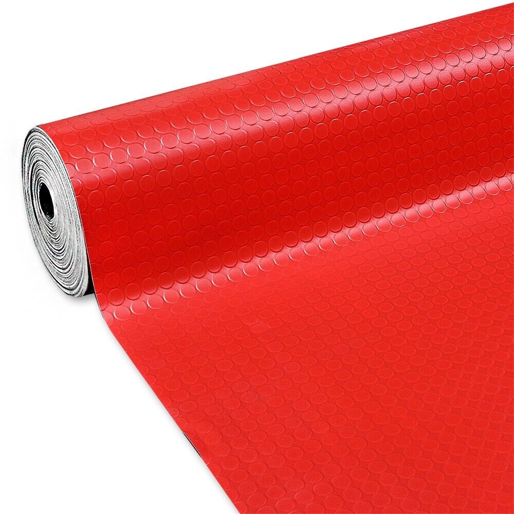 Alfombra goma pvc roja 100x750 cm corredor revestimiento piso plataforma burbujas antideslizante