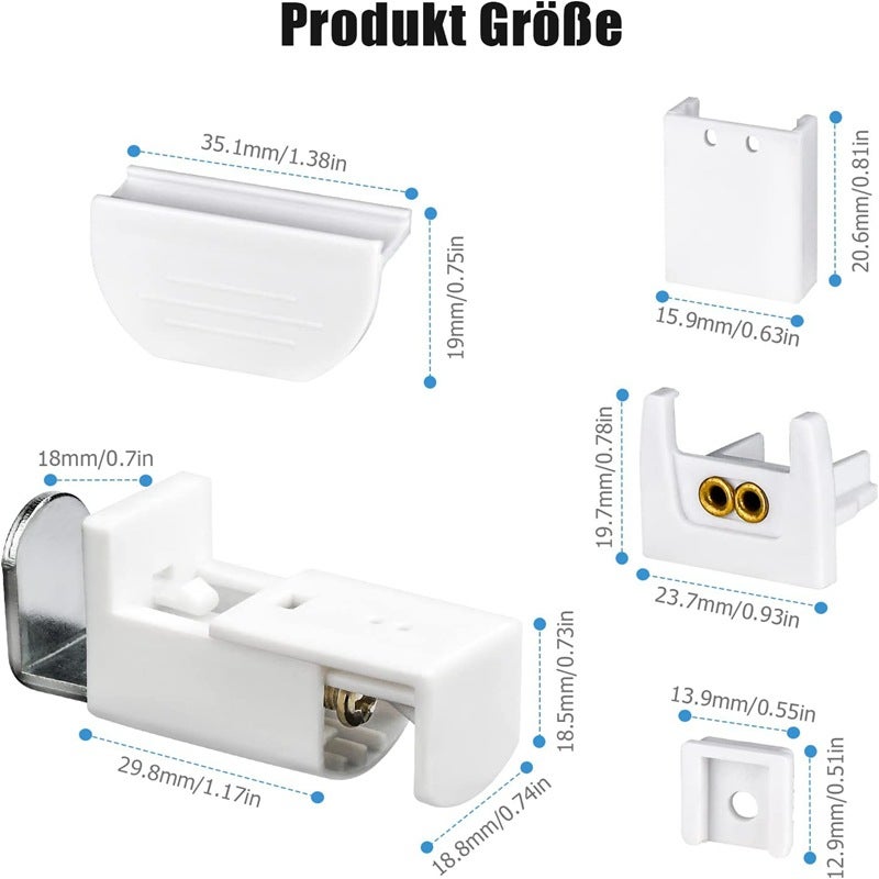 Pinza Persiana KLEMMFLEX 6 Soportes De Sujeción Cortos Con Gancho De Metal Para Estor, Estor Doble, Sin Taladrar Para Sujetar Y Pegar, 6 Unidades, Accesorios Para La Suspensión, Fijación A Ventana De