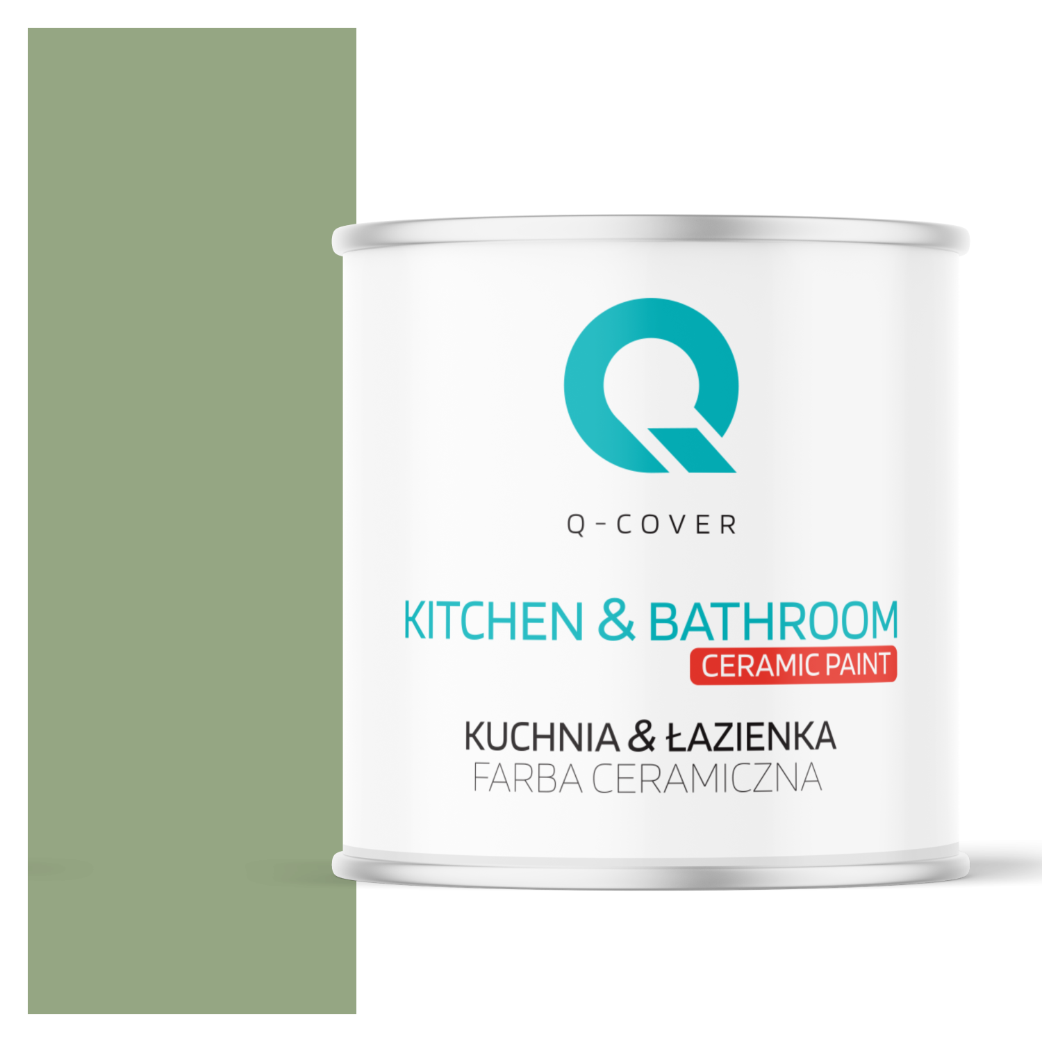 Farba Ceramiczna Kuchnia &amp; Łazienka Q-Cover Oliwkowy ciemny H2036 Głęboki Mat 2L