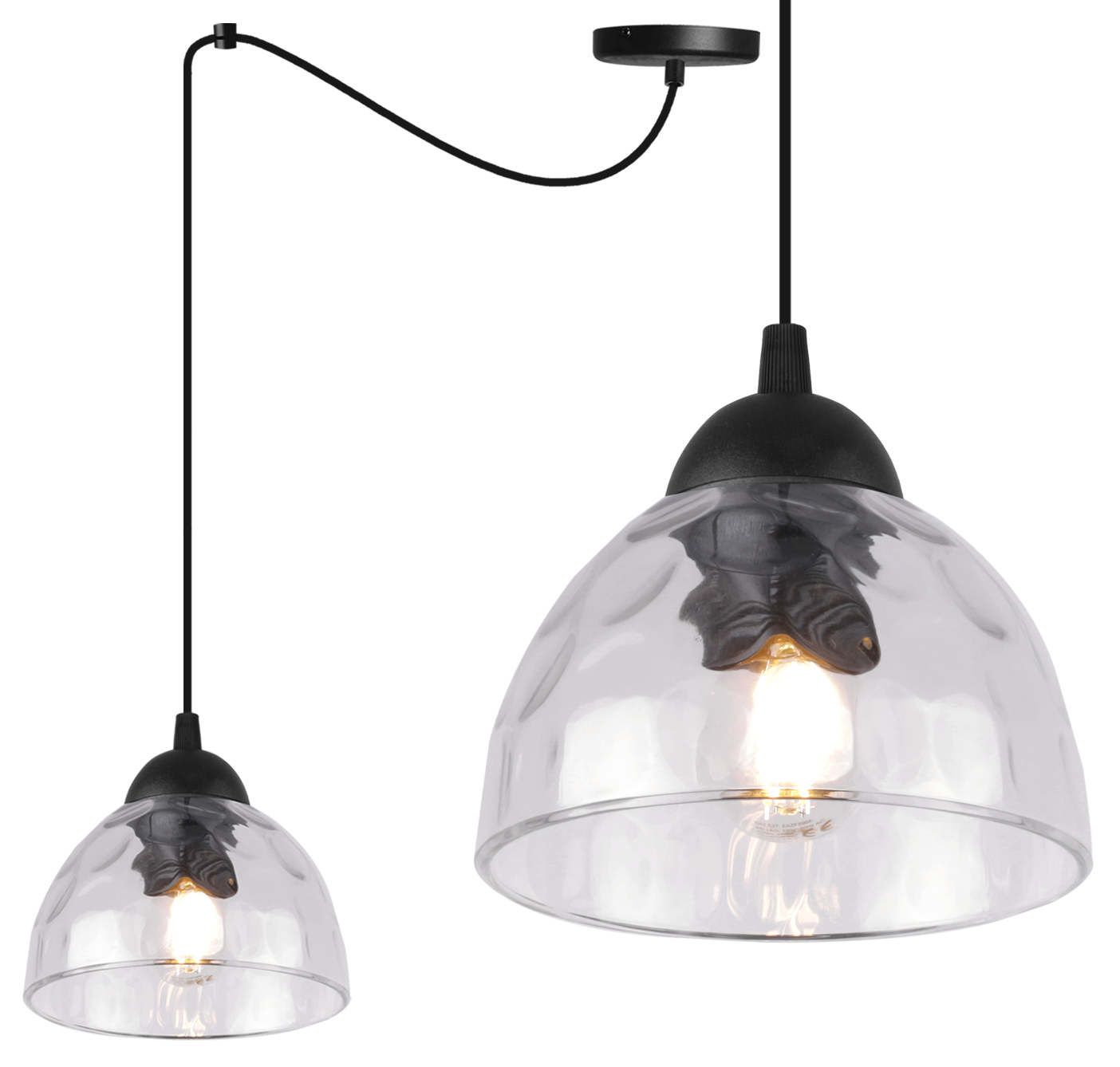 Lampa sufitowa wisząca Venice pająk classic 1xE27 klosz półokrągły transparentny Light Home LH