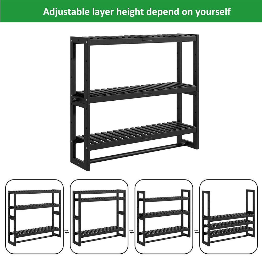 Mensola sospesa a tre ripiani, mensola da ufficio, mensola per camera da letto, adatta per uso domestico, 42 x 15 x 43 cm - 6