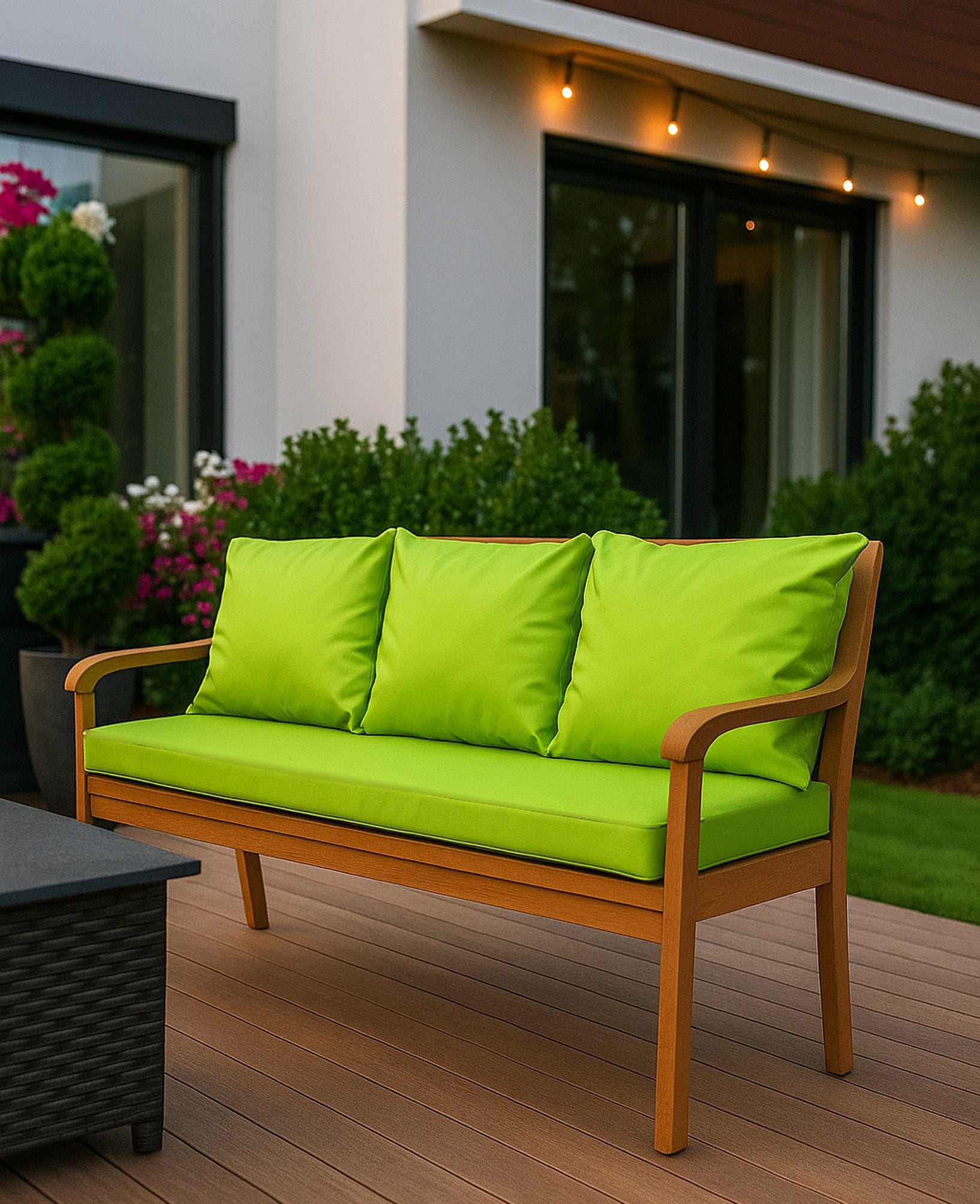 Coussin pour banc 160x50x50cm, Coussins pour balancelle de jardin Chaux, couvertures amovibles, Coussin extérieur/intérieur - 4