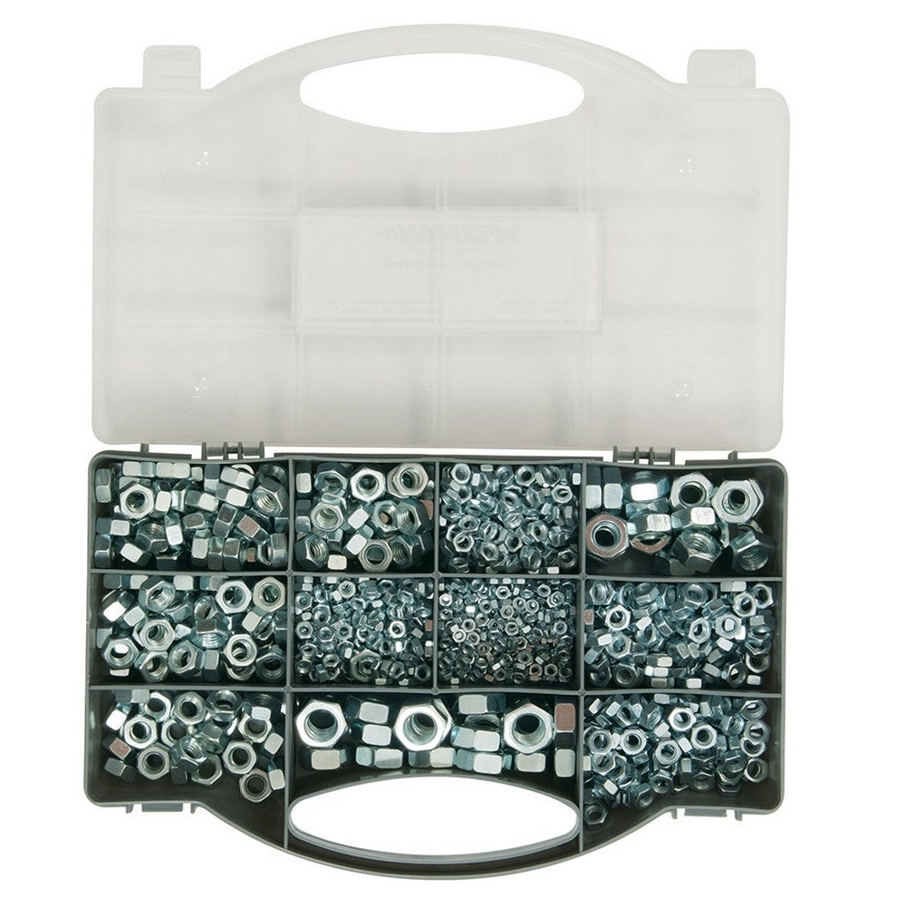 Lot De 1000 écrous Hexagonaux 3/8-16 En Acier Bas Carbone Galvanisés à Chaud - Grade 2, Finition Zinc