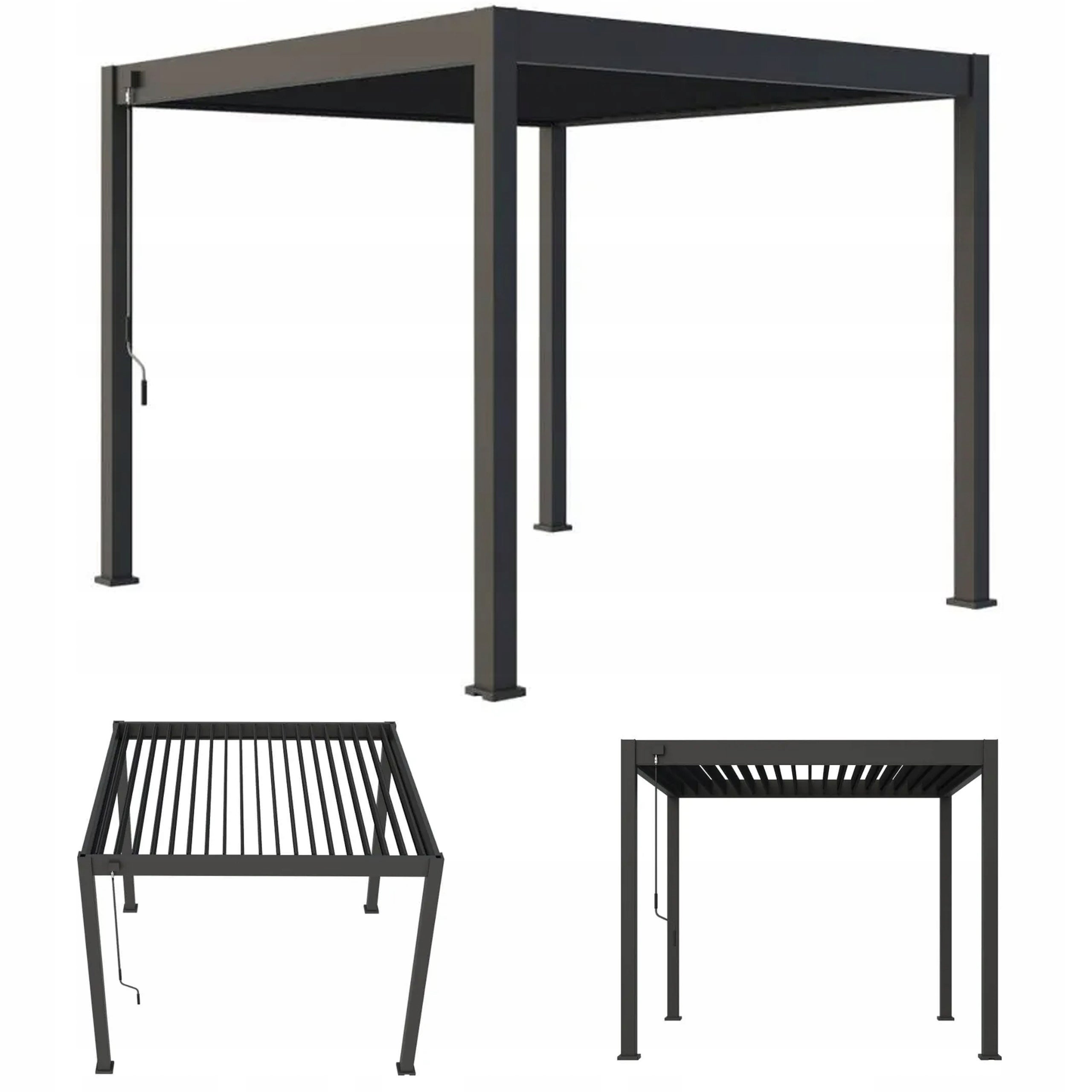 Pergola Aluminiowa Tarasowa Aluminium na Ogród ELEGANCE 3x3 Antracyt Gutroo 1 szt