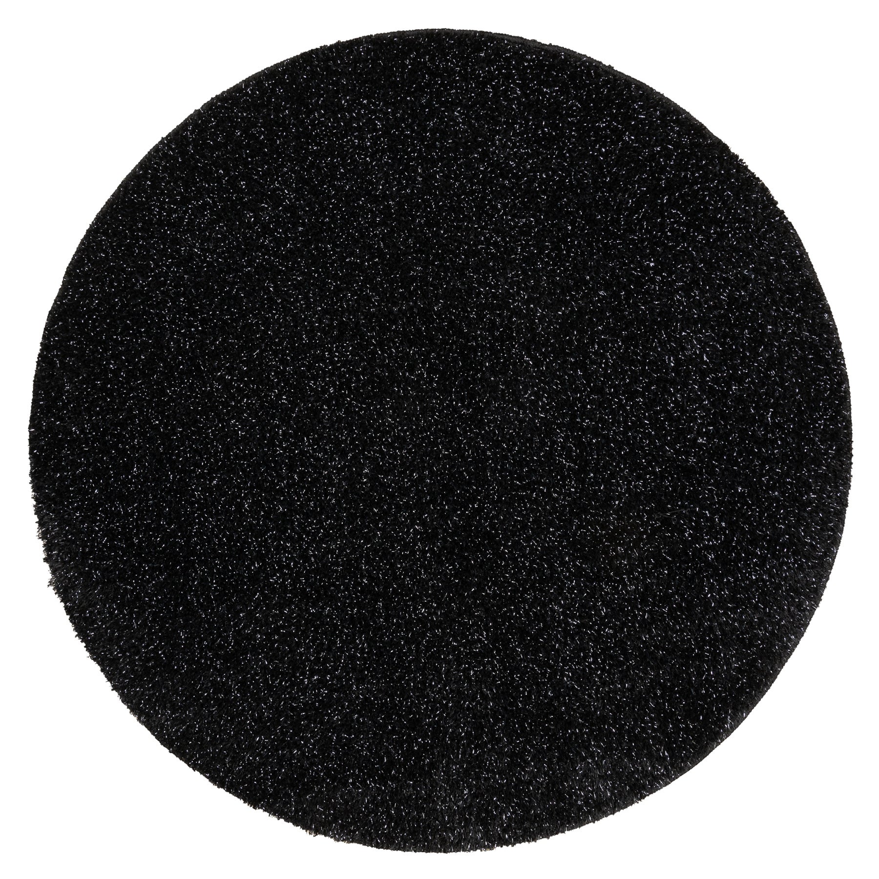Dywan łazienkowy SYNERGY koło glamour, antypoślizgowy, miękki - lurex czarny koło 100 cm