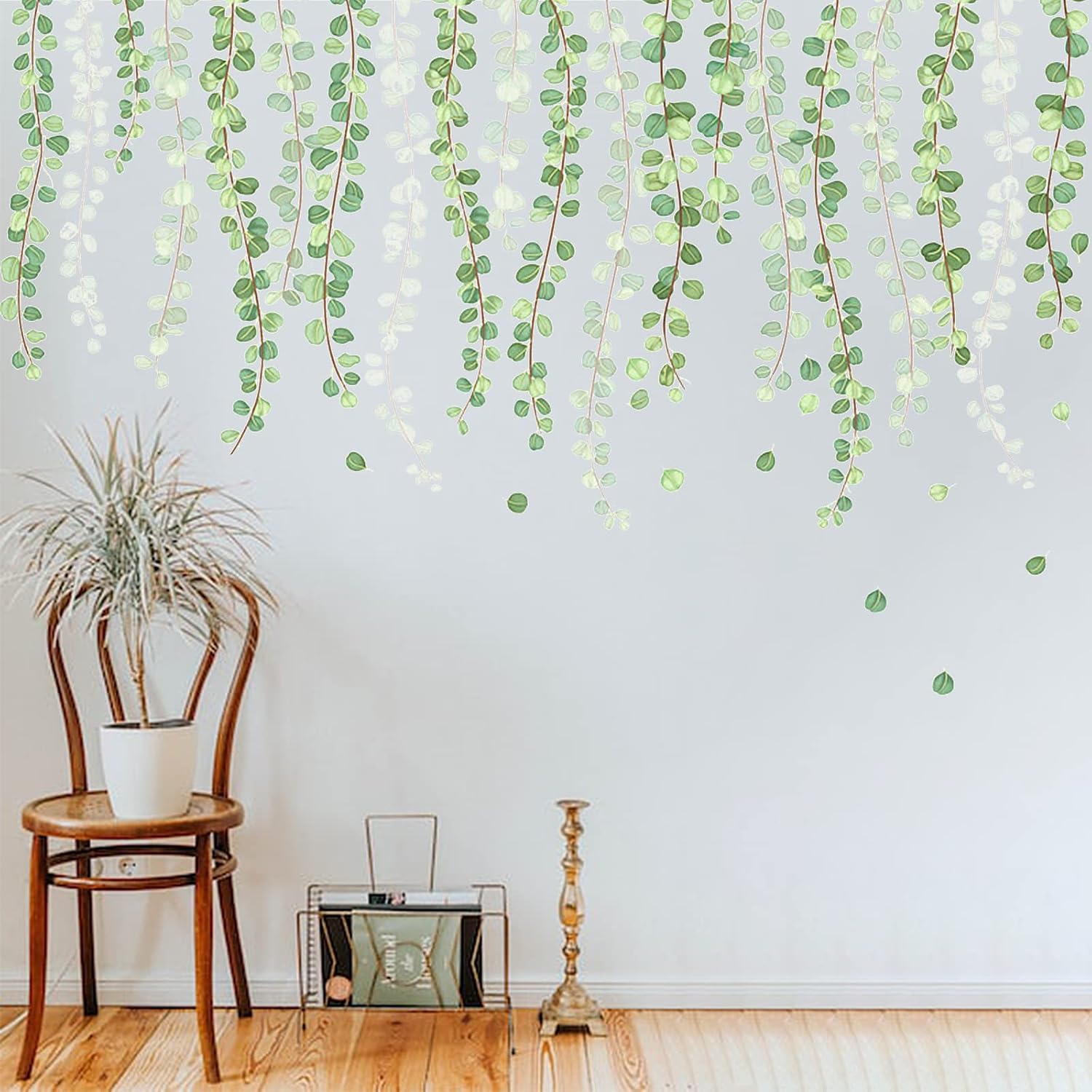 Autocollants muraux en forme de feuille, autocollants muraux de plantes vertes, salon, décoration de la maison de la chambre d'enfants - 4