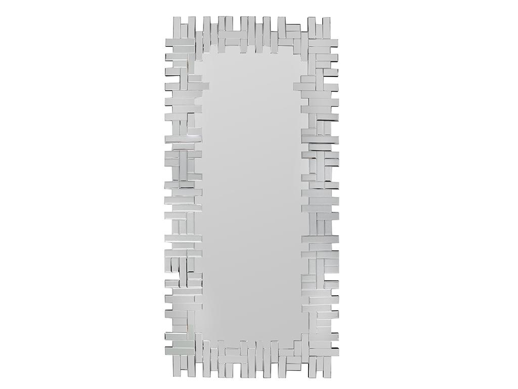 Lustro ścienne LOLA 120 × 2 × 57 cm – stal nierdzewna i MDF – kolor srebrny
