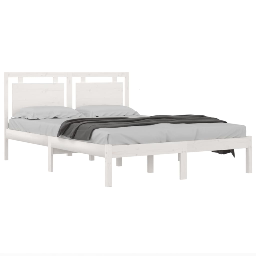 Maison Exclusive - Estrutura de cama 160x200 cm madeira maciça branco - 3