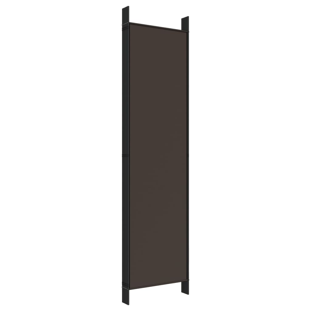 Cloison de séparation | Paravent | Séparateur 6 panneaux Marron 300x200 cm Tissu - 6