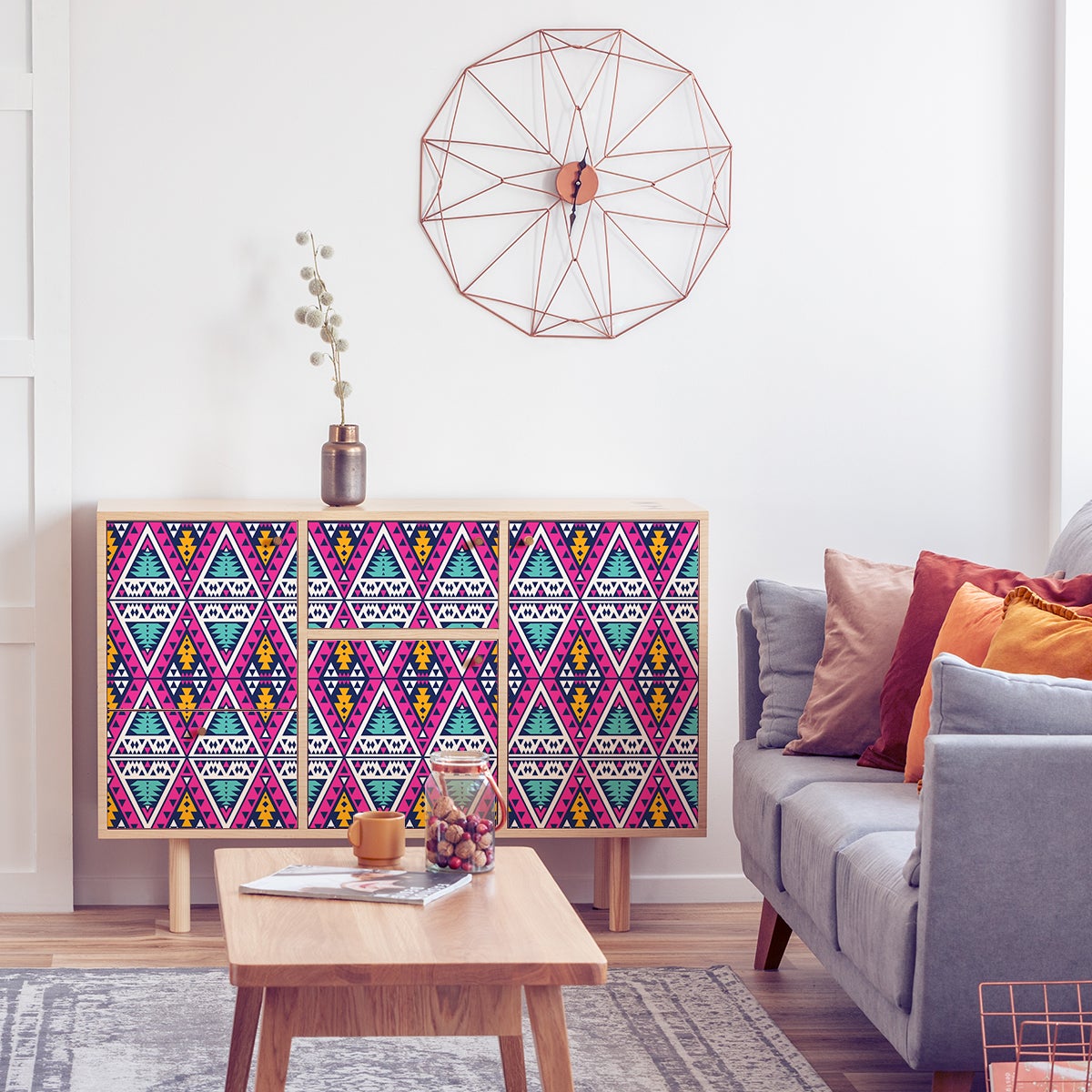Pegatina de muebles étnicos fezak - adhesivo de pared - revestimiento sticker mural decorativo - 40x60cm