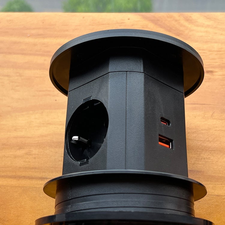 Prise électrique standard européenne avec charge sans fil 15 W, interrupteur, port USB-C de bureau, 1,8 m intégré - 9