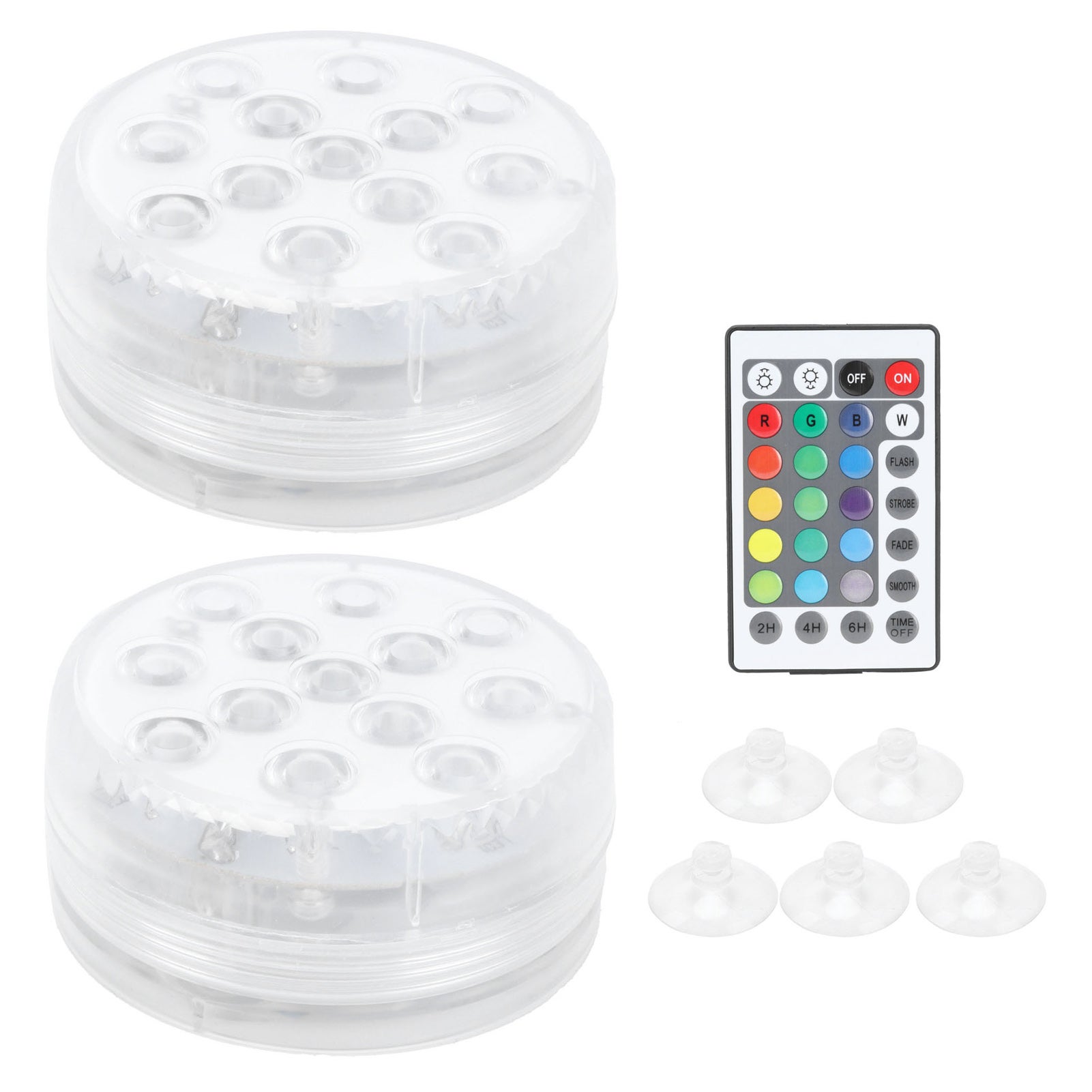 Lampa basenowa LED 16 kolorów RGB, światło zanurzeniowe z przyssawką magnetyczną do fontanny akwariowej, 2 sztuki